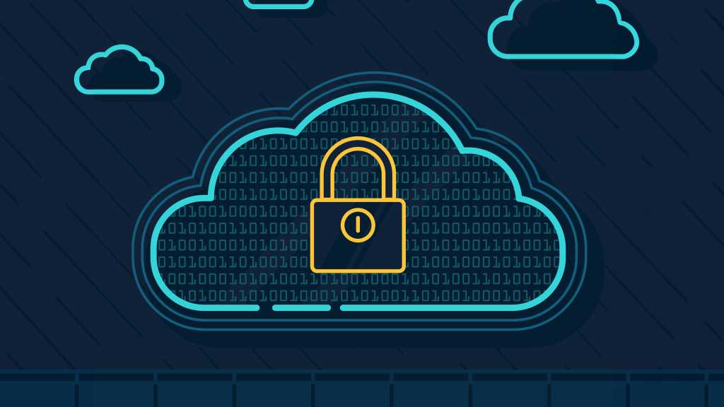 neon style cloud security illustration