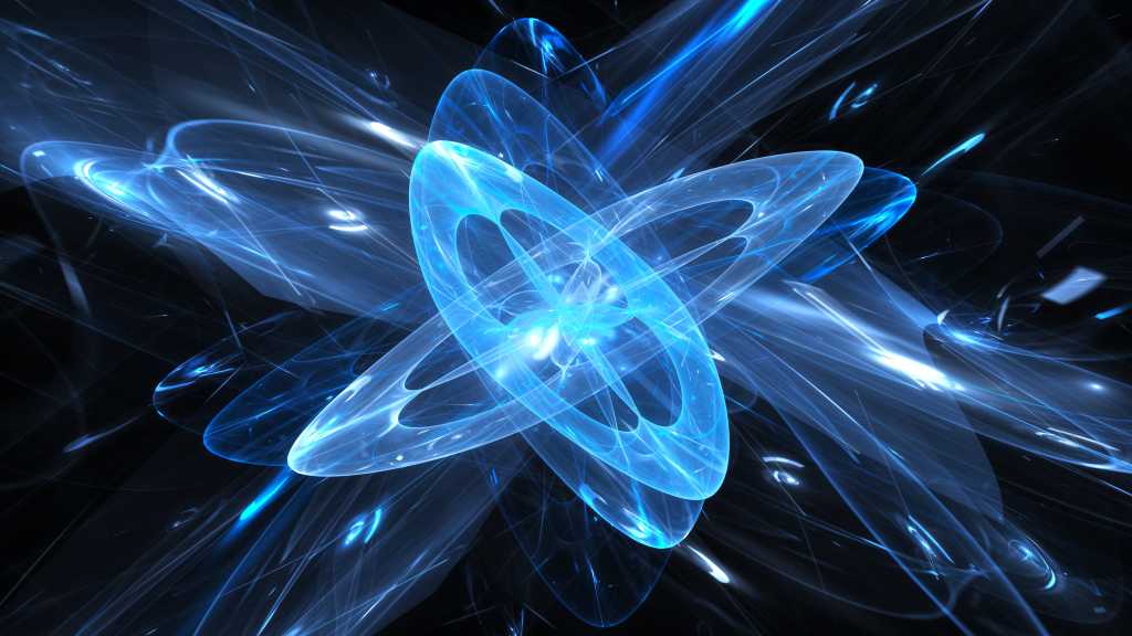 Quantum, blue glow, 3D image